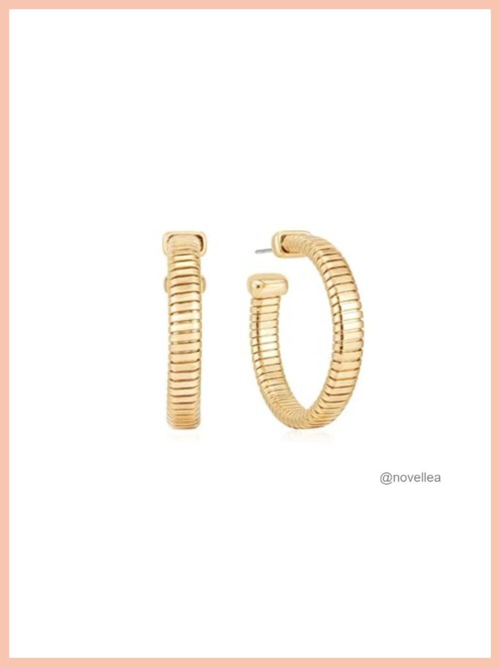 18K Gold Plated Hoop Earrings for Women - Hypoallergenic Textured Flex Hoops